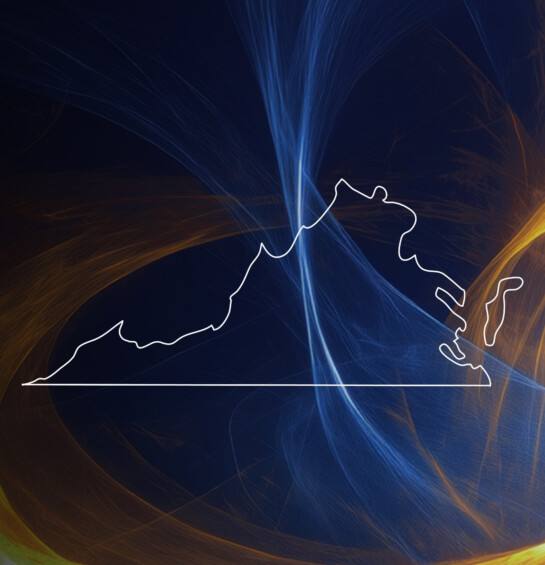 The outline of Virgina.